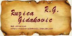 Ružica Gidaković vizit kartica